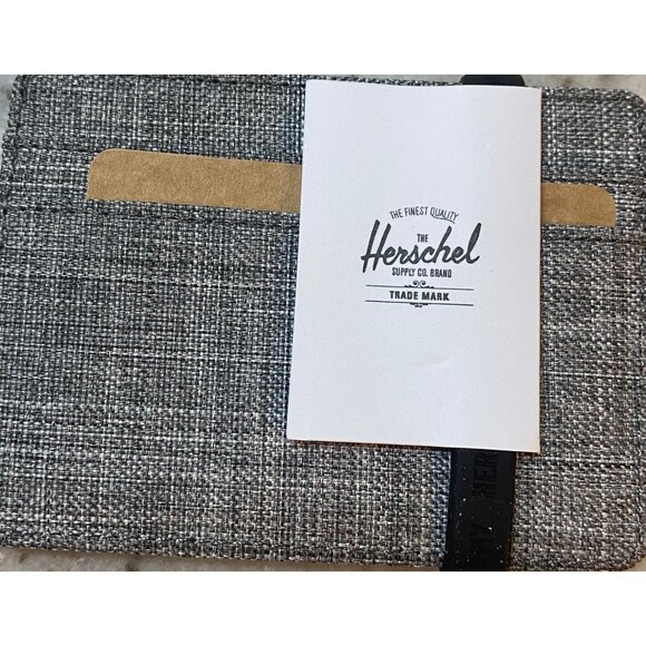 Herschel Supply Co. Charlie Wallet Credit Card  Clip Raven Crosshatch Gray - Picture 2 of 2